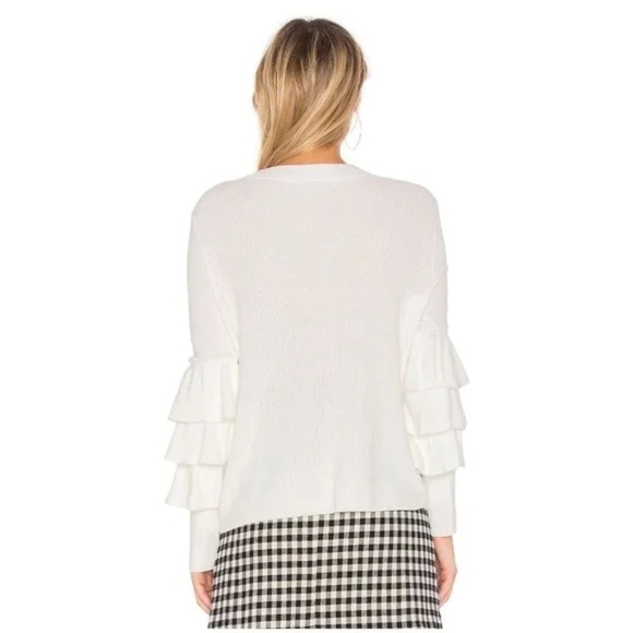 1.STATE RUFFLED TIERED PULLOVER CREAM SWEATER - Picture 2 of 9